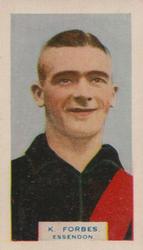 1933 Godfrey Phillips B.D.V. Victorian Footballers (A Series of 50) #45 Keith Forbes Front